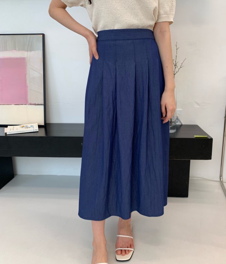 Allu - Korean Women Fashion - #vintageinspired - Summer Denim Hull Skirt - 6