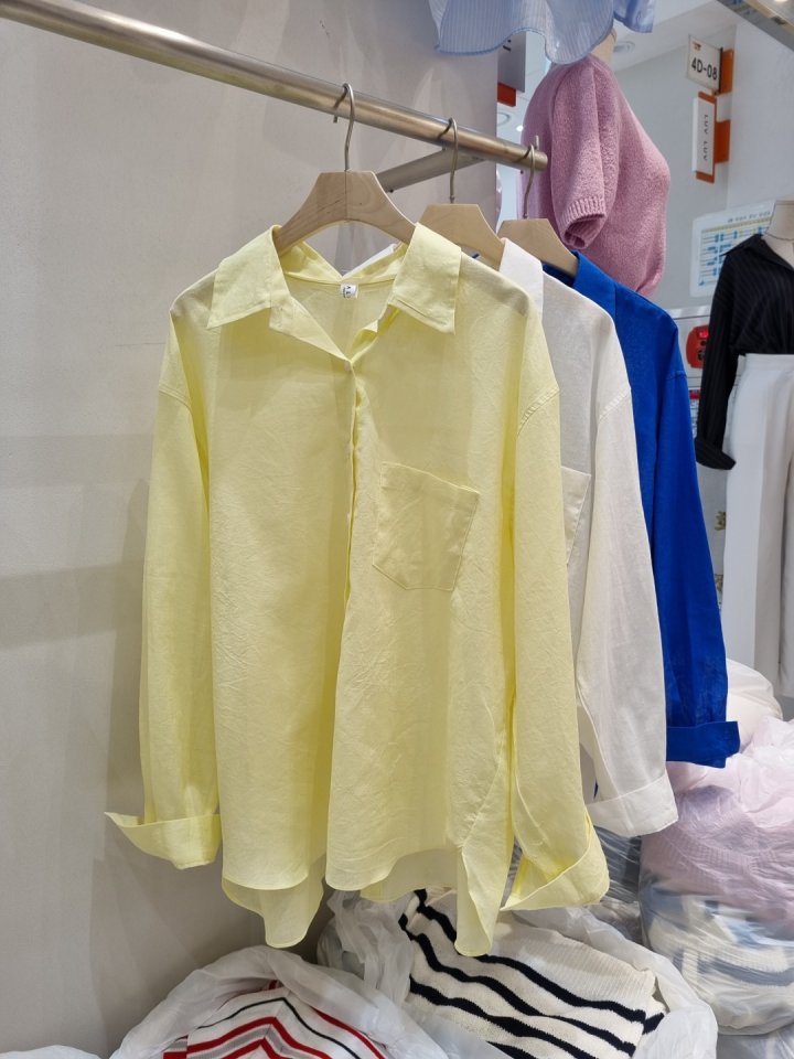 Allu - Korean Women Fashion - #vintageinspired - Linen Back Button Shirt