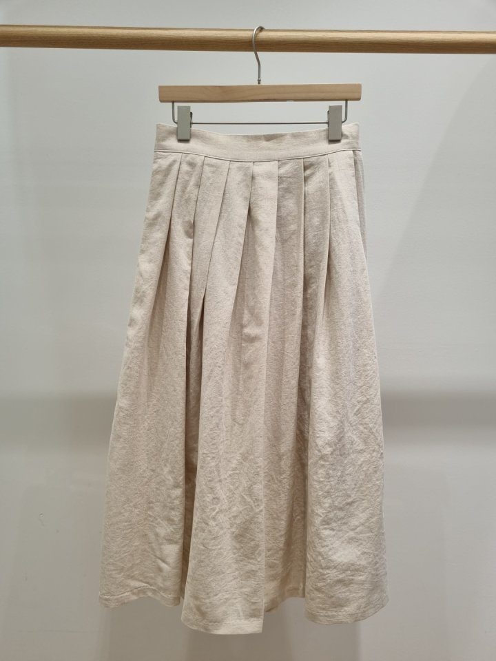 Allu - Korean Women Fashion - #vintagekidsstyle - Linen Pleated Hull Skirt - 6