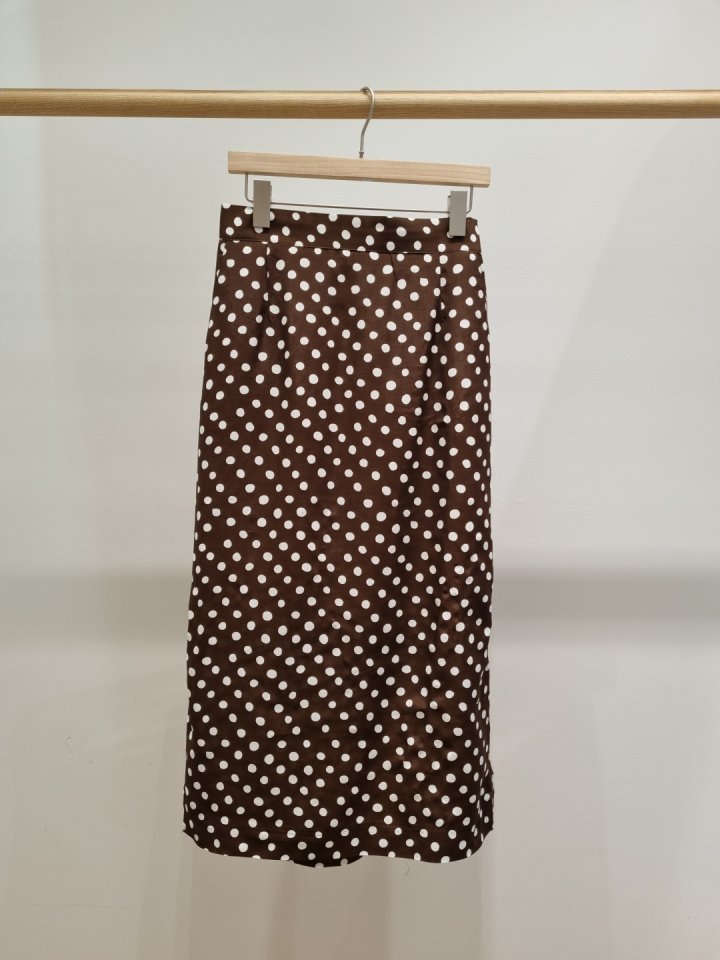 Allu - Korean Women Fashion - #vintageinspired - Dot Side Slit Skirt - 4