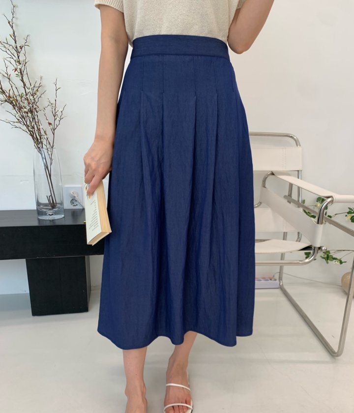 Allu - Korean Women Fashion - #vintagekidsstyle - Summer Denim Hull Skirt - 7