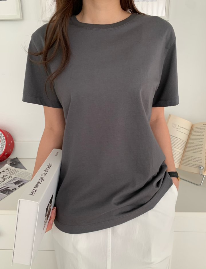 Allu - Korean Women Fashion - #womensfashion - Lip Silket Short Sleeve Tee - 5