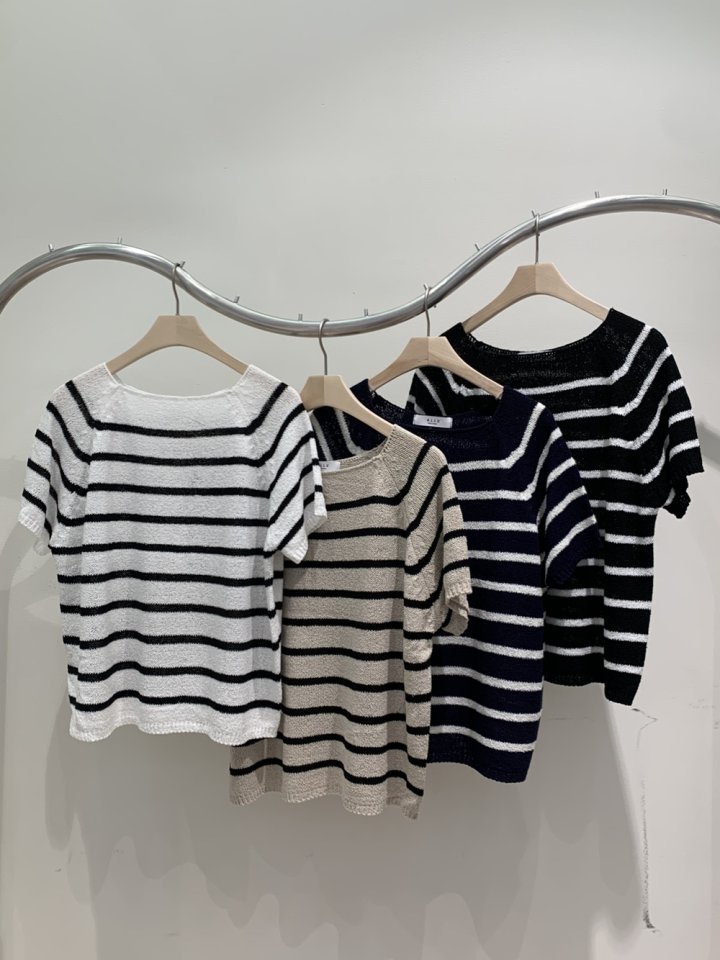 Allu - Korean Women Fashion - #womensfashion - Square Stripe Knit - 11