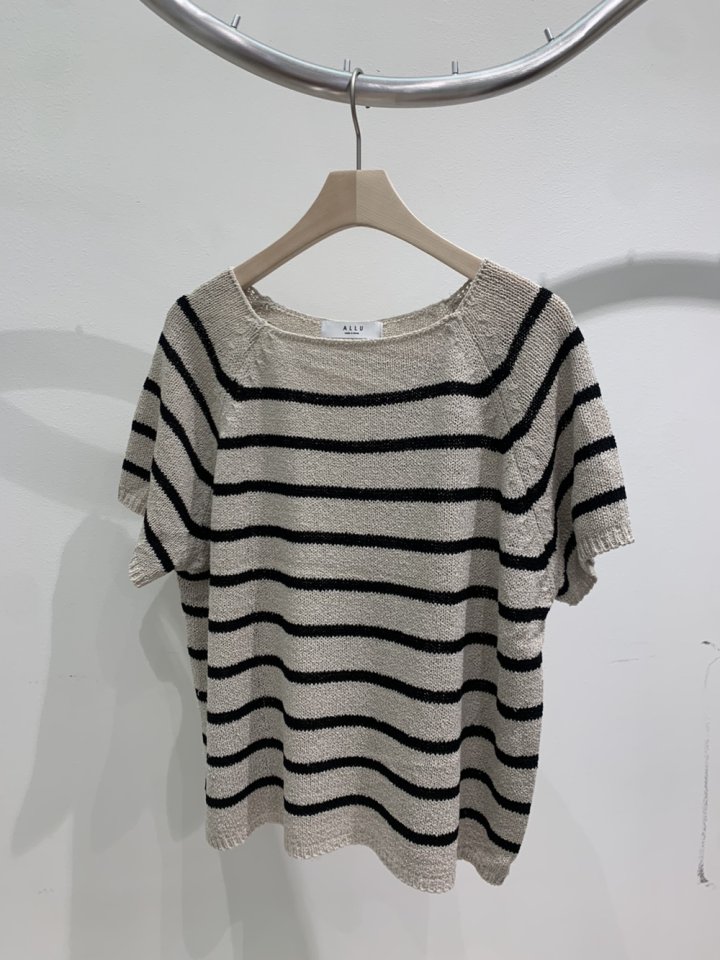 Allu - Korean Women Fashion - #womensfashion - Square Stripe Knit - 9