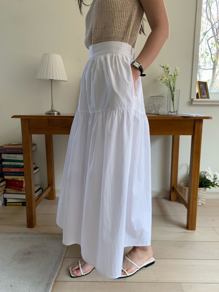 Allu - Korean Women Fashion - #womensfashion - Cotton Shirring Skirt - 3