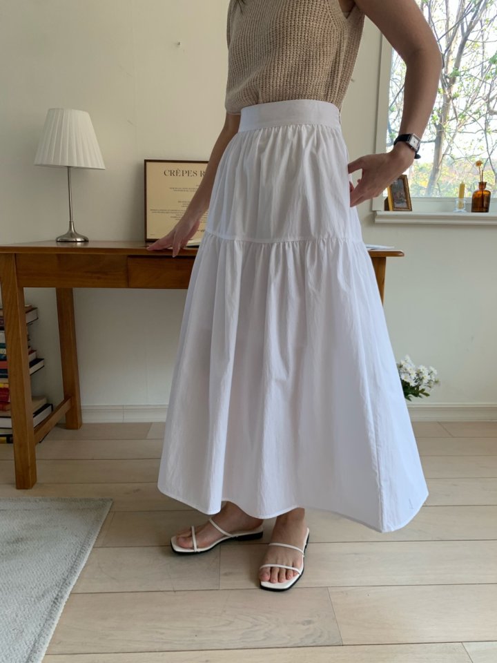 Allu - Korean Women Fashion - #womensfashion - Cotton Shirring Skirt - 5