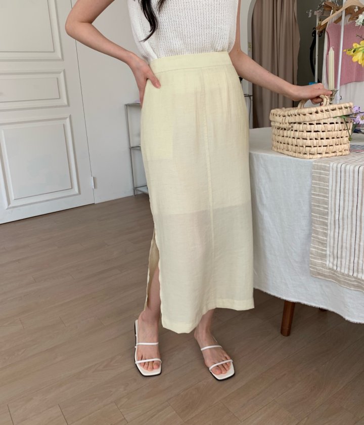 Allu - Korean Women Fashion - #womensfashion - Wrinkle Side Slit Skirt - 12