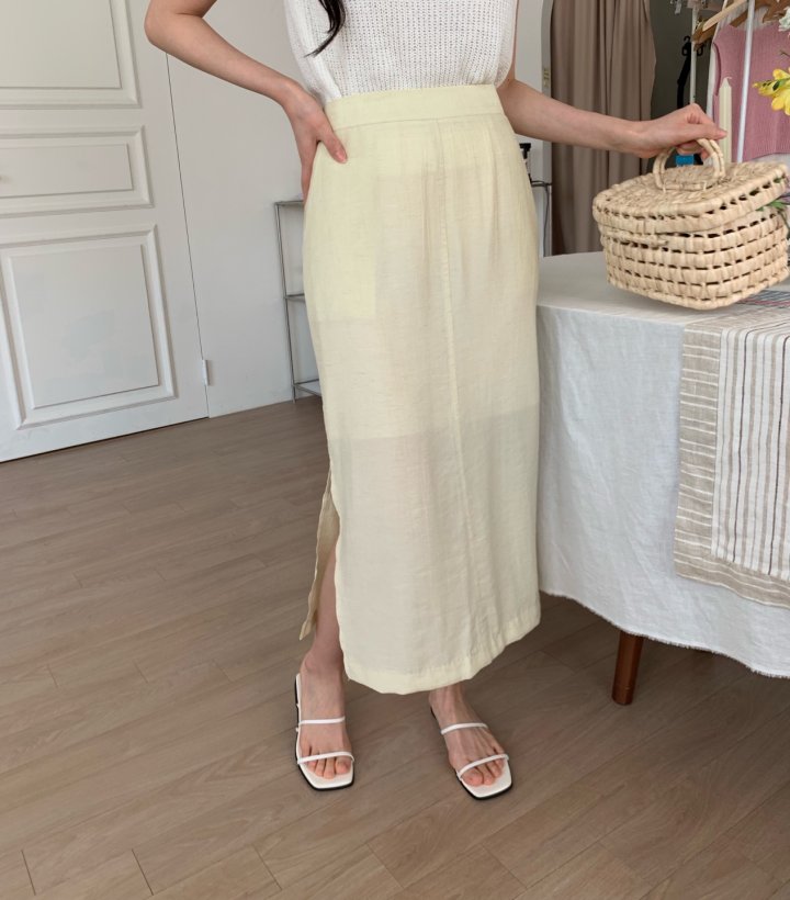 Allu - Korean Women Fashion - #womensfashion - Wrinkle Side Slit Skirt - 8