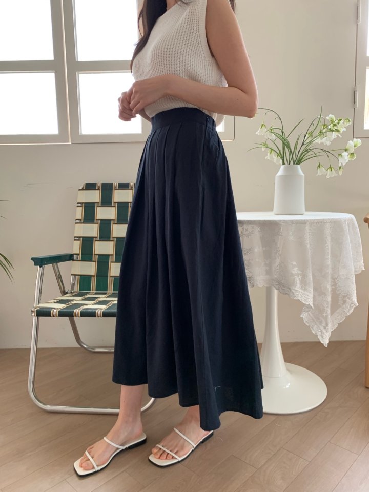 Allu - Korean Women Fashion - #womensfashion - Linen Pleated Hull Skirt - 11