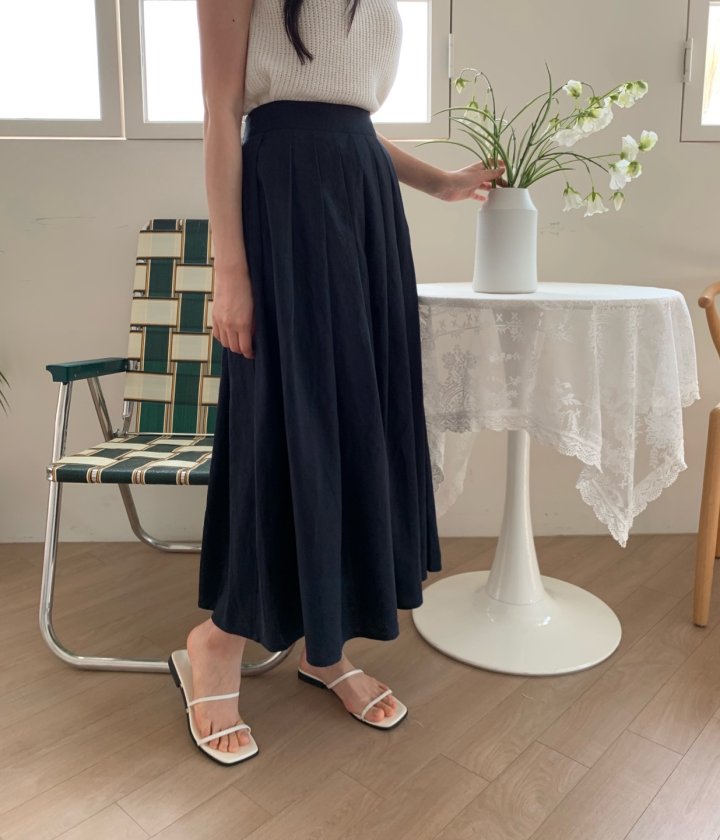 Allu - Korean Women Fashion - #womensfashion - Linen Pleated Hull Skirt - 9