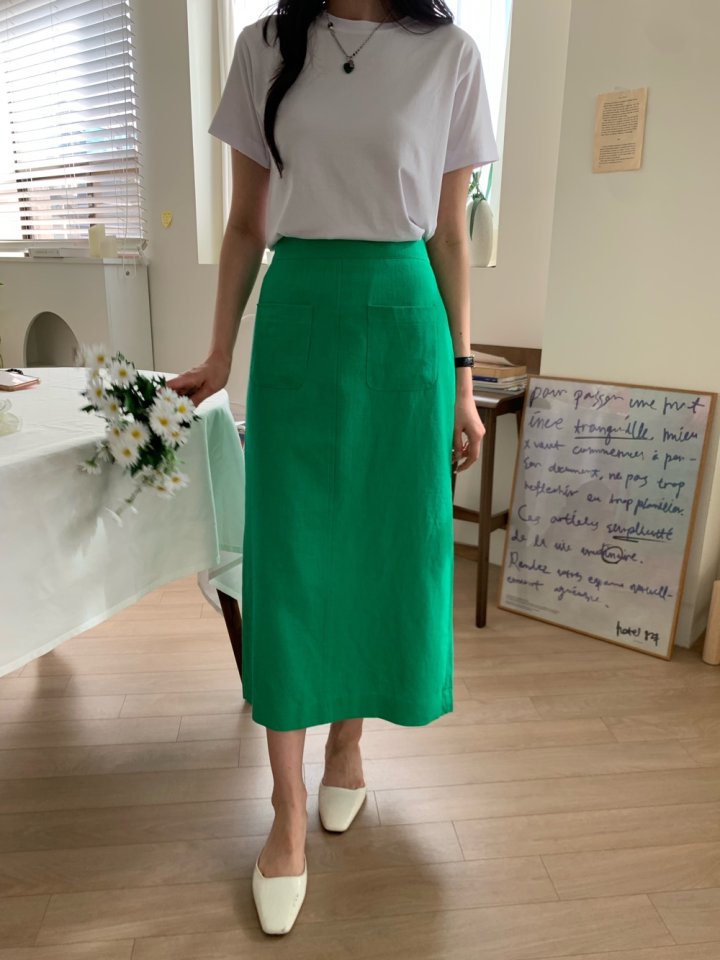 Allu - Korean Women Fashion - #womensfashion - Linen Pocket Skirt - 6