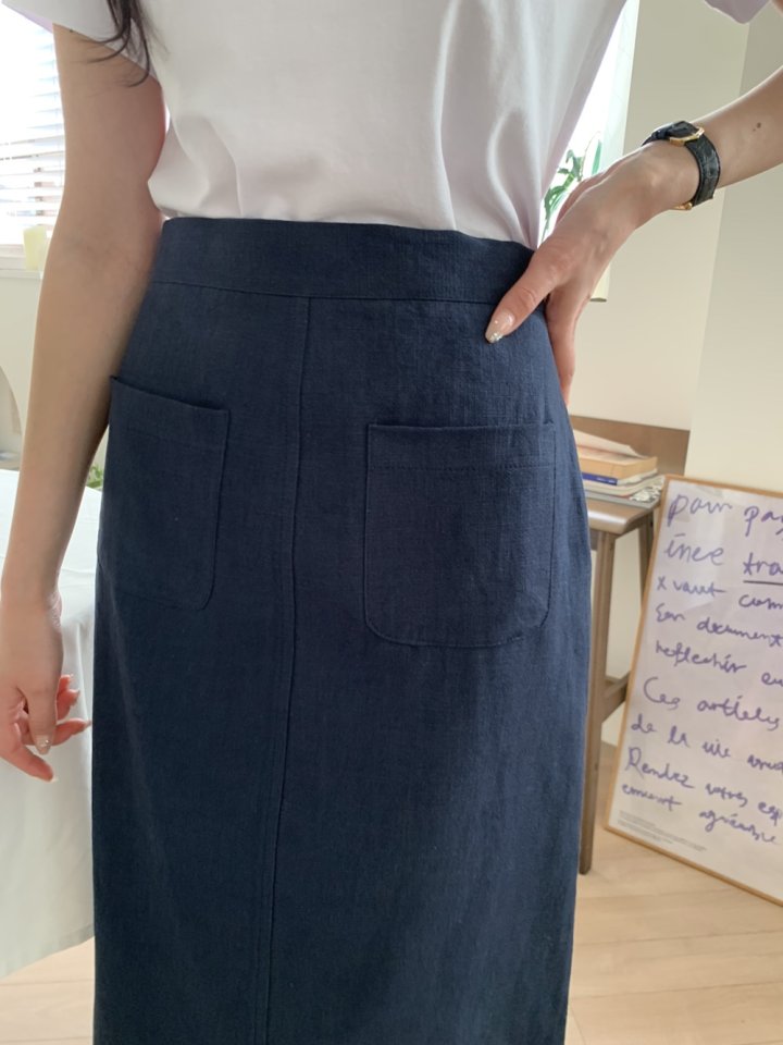 Allu - Korean Women Fashion - #womensfashion - Linen Pocket Skirt - 8