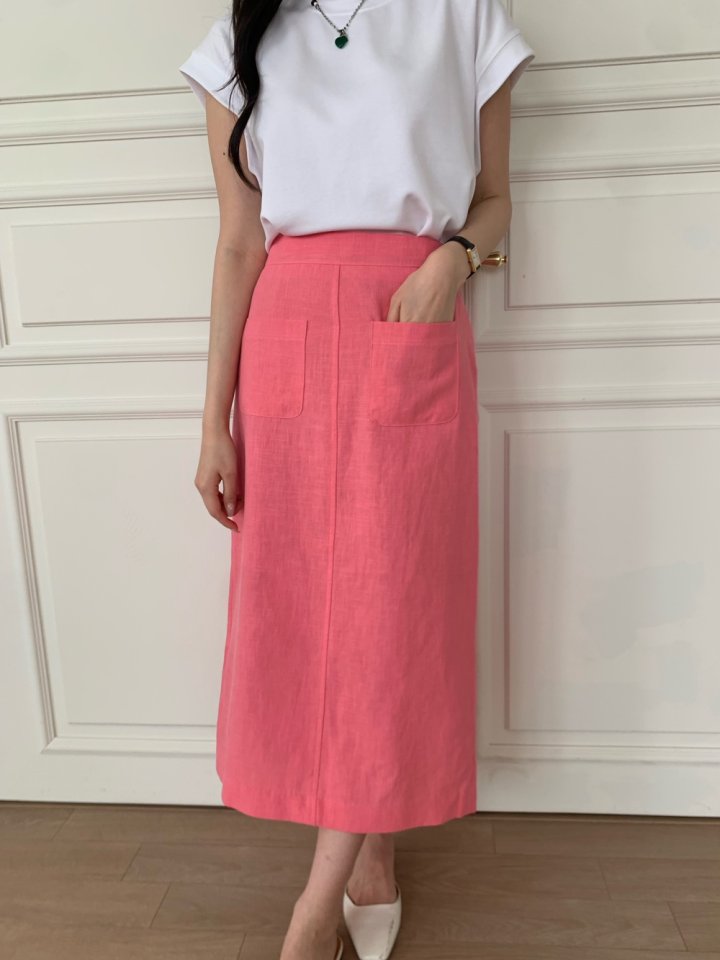 Allu - Korean Women Fashion - #womensfashion - Linen Pocket Skirt - 11