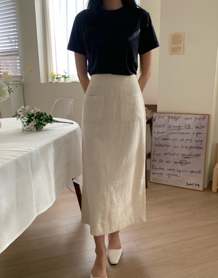 Allu - Korean Women Fashion - #womensfashion - Linen Pocket Skirt - 3