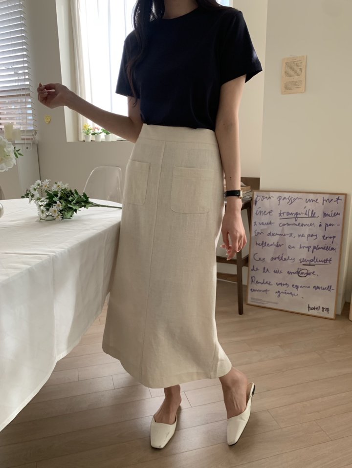 Allu - Korean Women Fashion - #womensfashion - Linen Pocket Skirt - 5