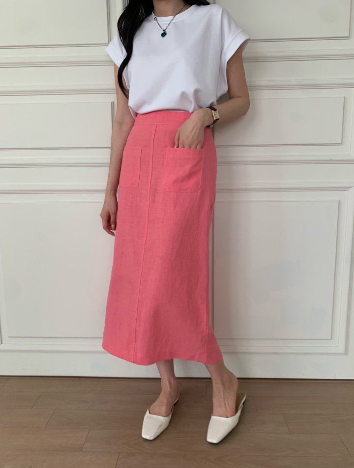 Allu - Korean Women Fashion - #womensfashion - Linen Pocket Skirt - 7