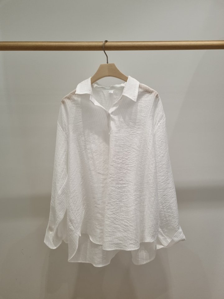 Allu - Korean Women Fashion - #womensfashion - Tencel Stripe Shirt - 3