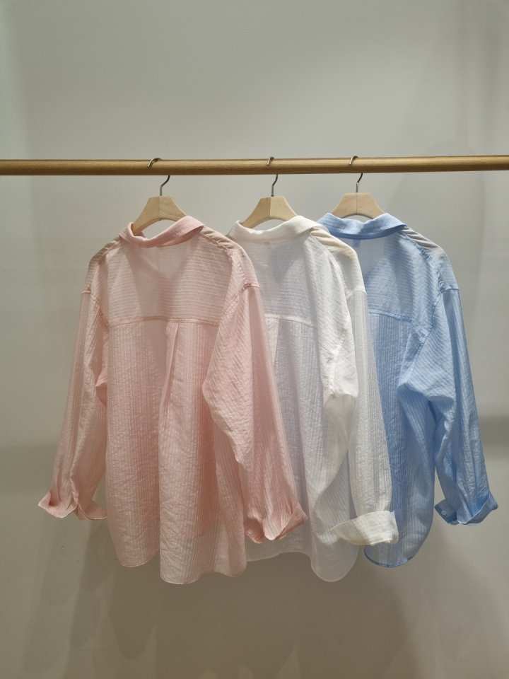 Allu - Korean Women Fashion - #womensfashion - Tencel Stripe Shirt - 5