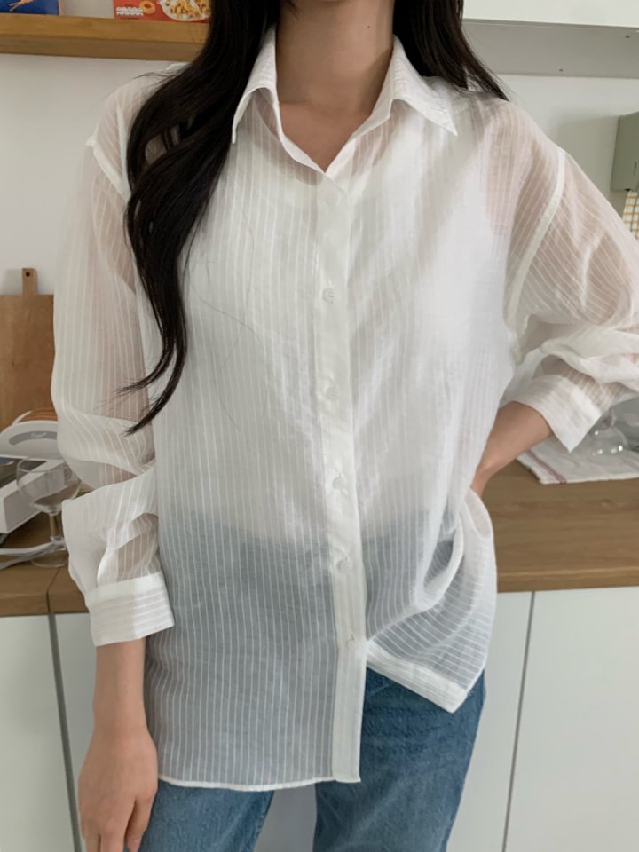 Allu - Korean Women Fashion - #womensfashion - Tencel Stripe Shirt - 11