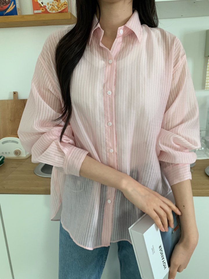 Allu - Korean Women Fashion - #womensfashion - Tencel Stripe Shirt - 3