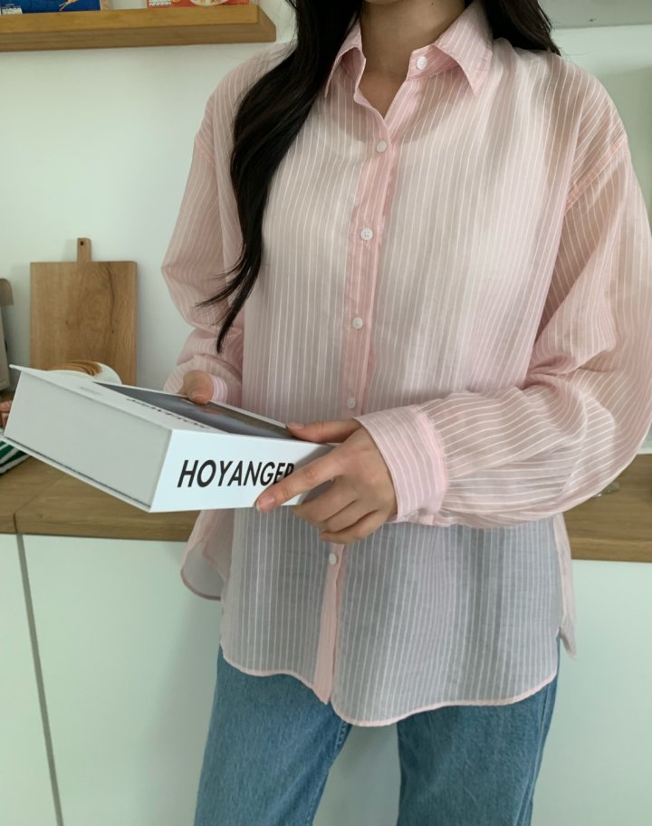 Allu - Korean Women Fashion - #womensfashion - Tencel Stripe Shirt - 5
