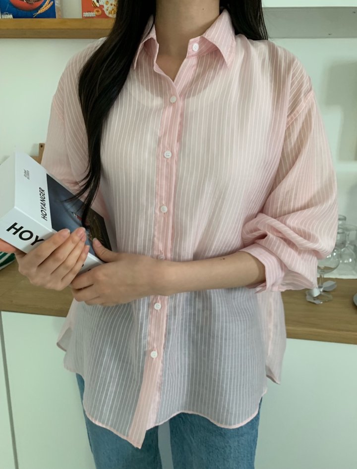Allu - Korean Women Fashion - #womensfashion - Tencel Stripe Shirt - 7