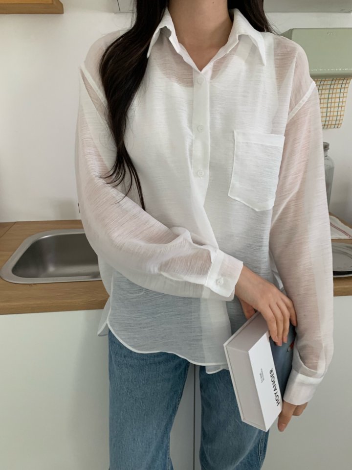 Allu - Korean Women Fashion - #womensfashion - Shy Back Button Shirt - 2