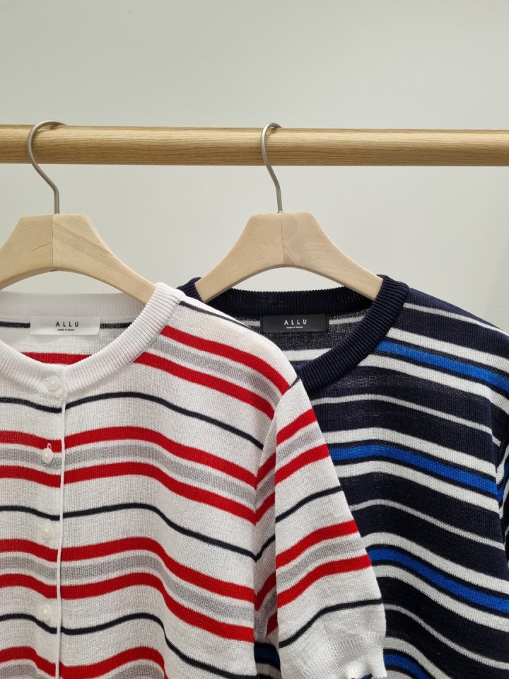 Allu - Korean Women Fashion - #womensfashion - Multi Stripe Cardigan - 2