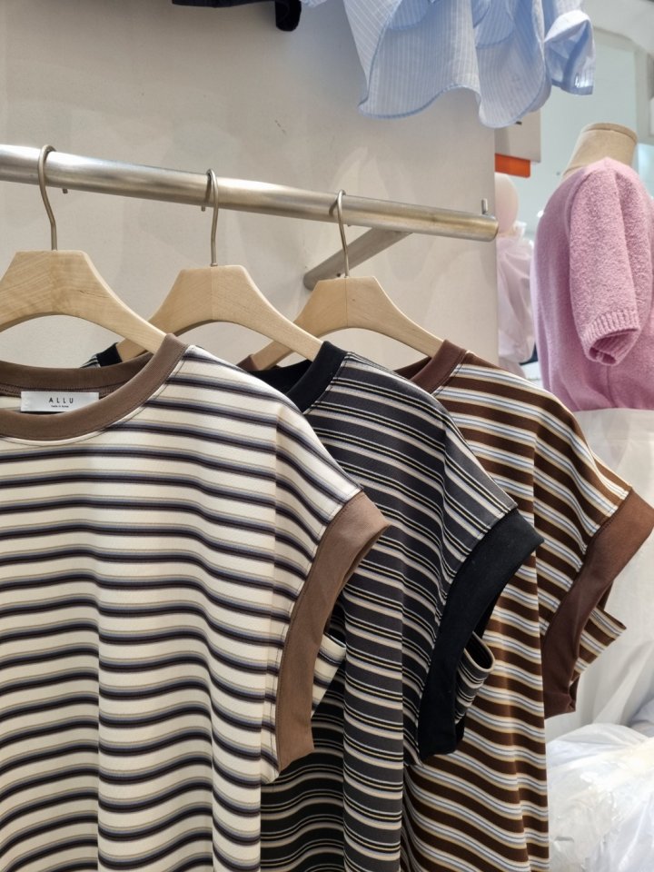 Allu - Korean Women Fashion - #womensfashion - Stripe Drop Sleeveless - 2