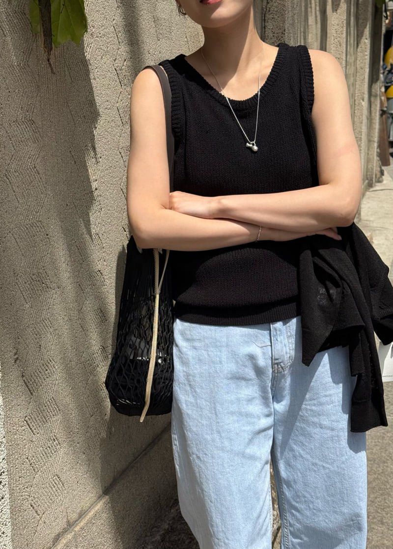 Amygrace - Korean Women Fashion - #momslook - Pin Linen Knit Sleeveless - 6