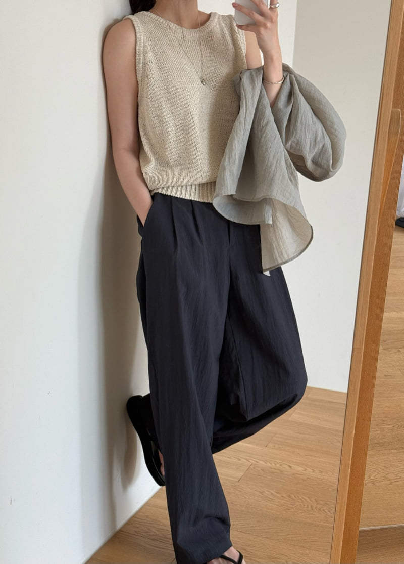 Amygrace - Korean Women Fashion - #momslook - Pin Linen Knit Sleeveless - 8