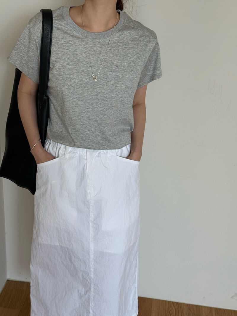 Amygrace - Korean Women Fashion - #momslook - Simple Short Sleeve Tee - 8