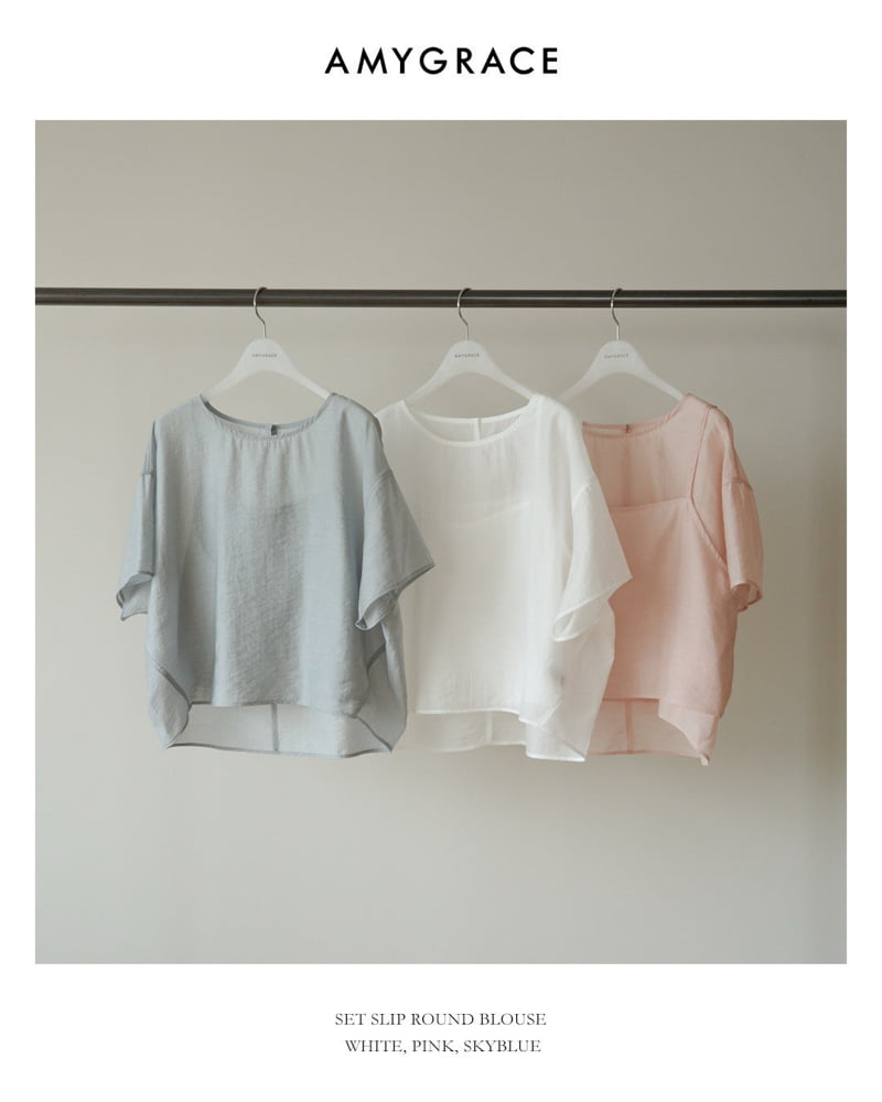 Amygrace - Korean Women Fashion - #momslook - Set Slip Blouse
