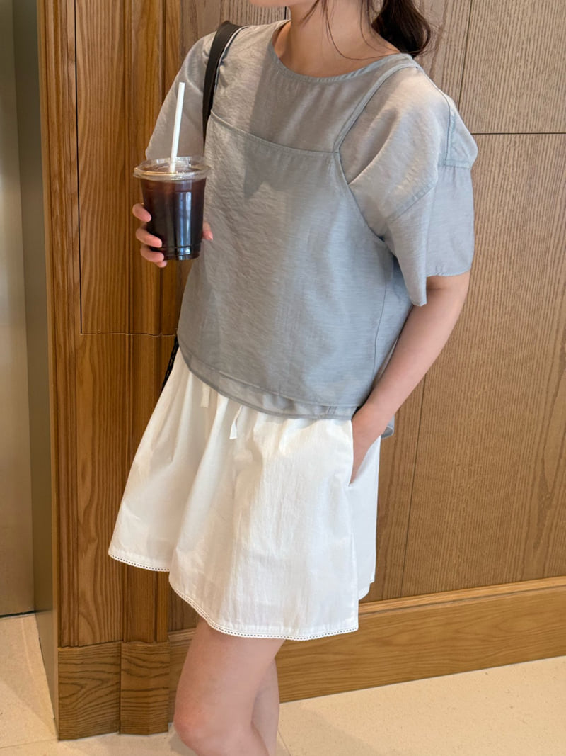 Amygrace - Korean Women Fashion - #momslook - Set Slip Blouse - 5