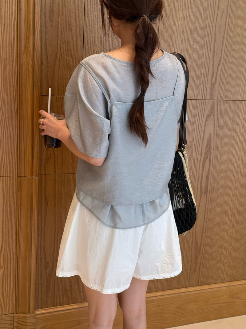 Amygrace - Korean Women Fashion - #momslook - Set Slip Blouse - 9