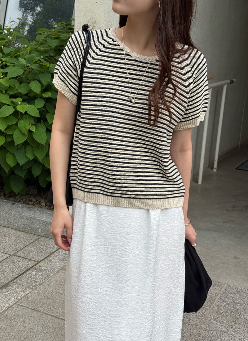 Amygrace - Korean Women Fashion - #momslook - Village Stripe Knit - 7