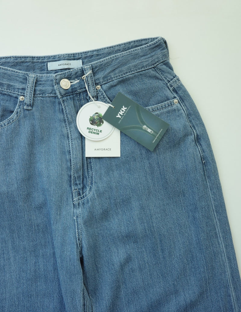 Amygrace - Korean Women Fashion - #momslook - Water Summer Denim Pants - 2