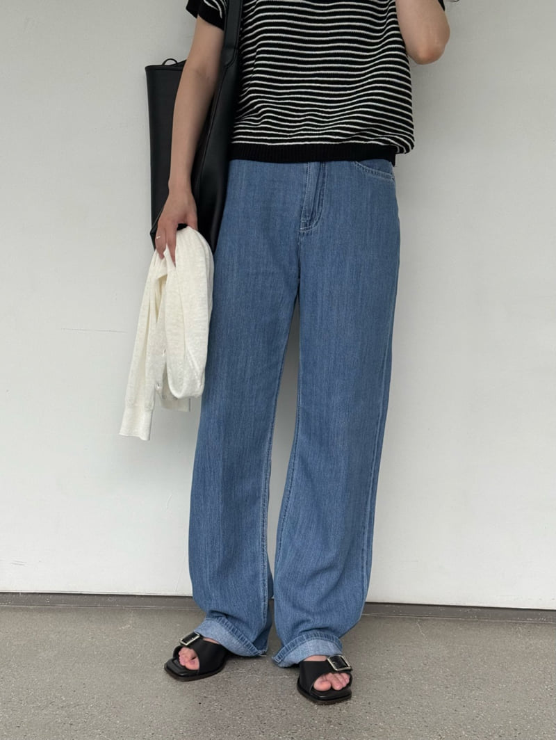 Amygrace - Korean Women Fashion - #momslook - Water Summer Denim Pants - 8