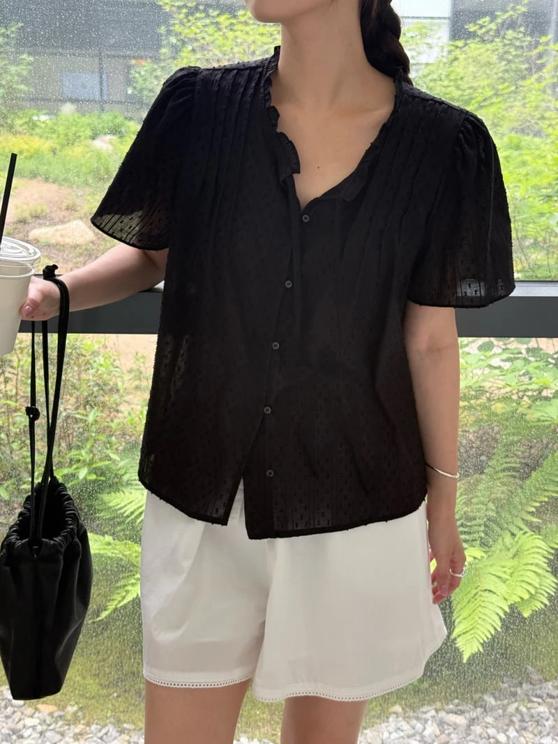 Amygrace - Korean Women Fashion - #momslook - Cecile Lace Pintuck Blouse - 3