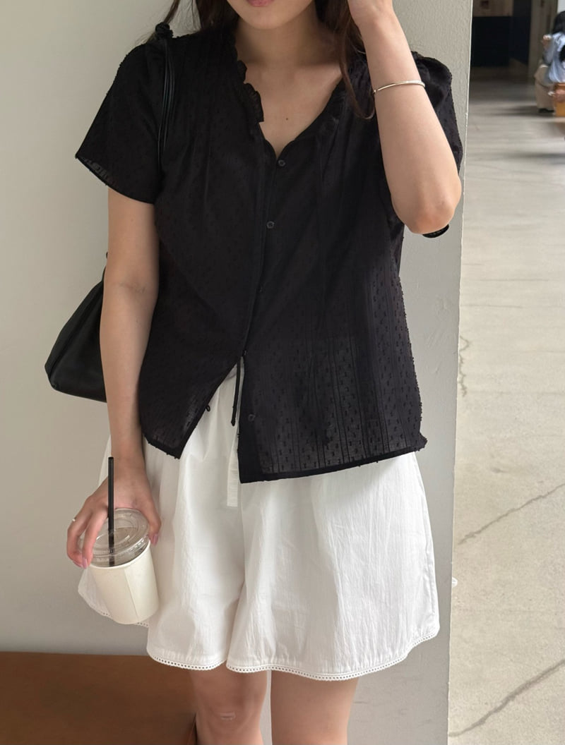 Amygrace - Korean Women Fashion - #momslook - Cecile Lace Pintuck Blouse - 5