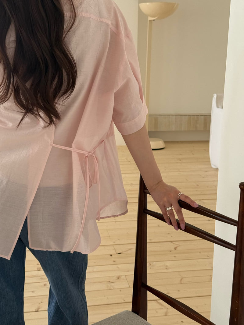 Amygrace - Korean Women Fashion - #momslook - Note Short Sleeve Jacket Blouse - 5