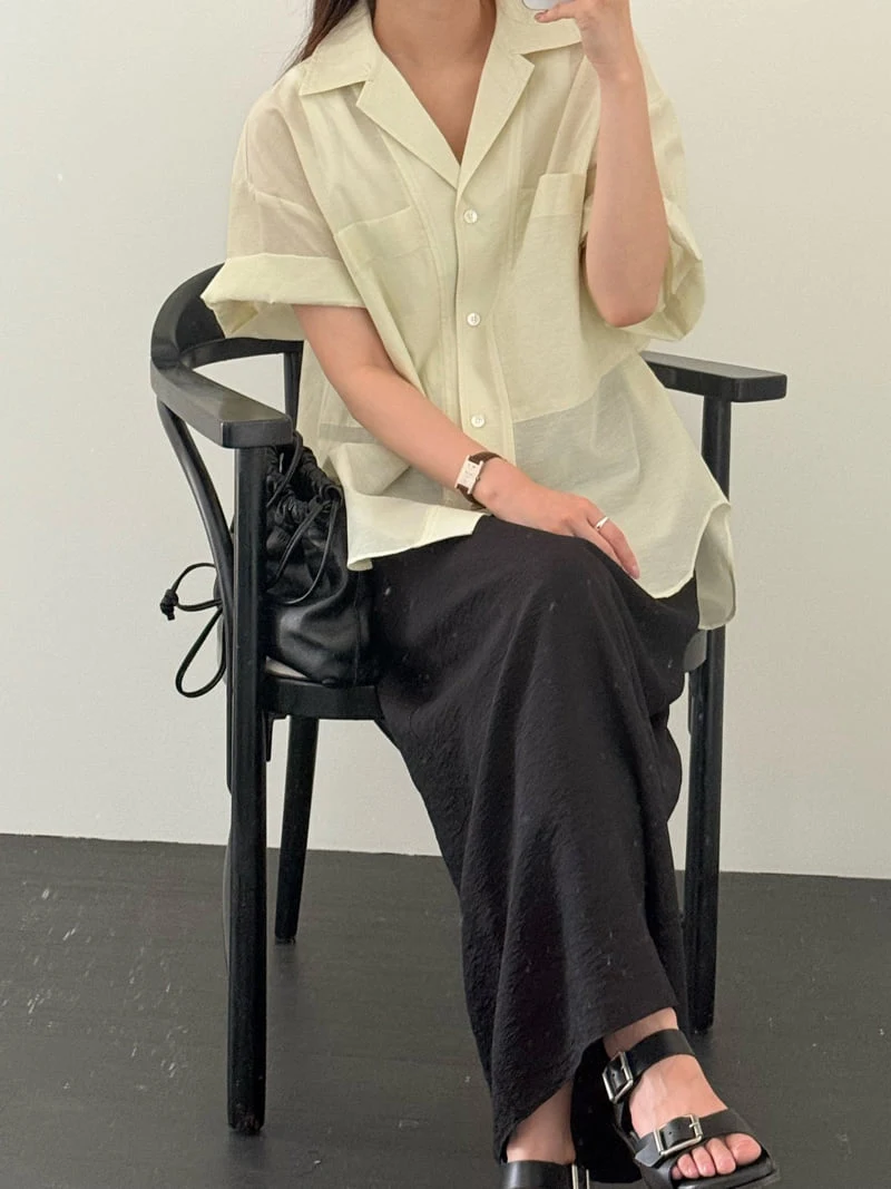 Amygrace - Korean Women Fashion - #momslook - Note Short Sleeve Jacket Blouse - 7