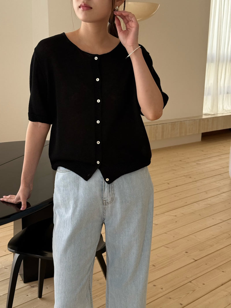 Amygrace - Korean Women Fashion - #momslook - Oatmeal Short Sleeve Cardigan - 5