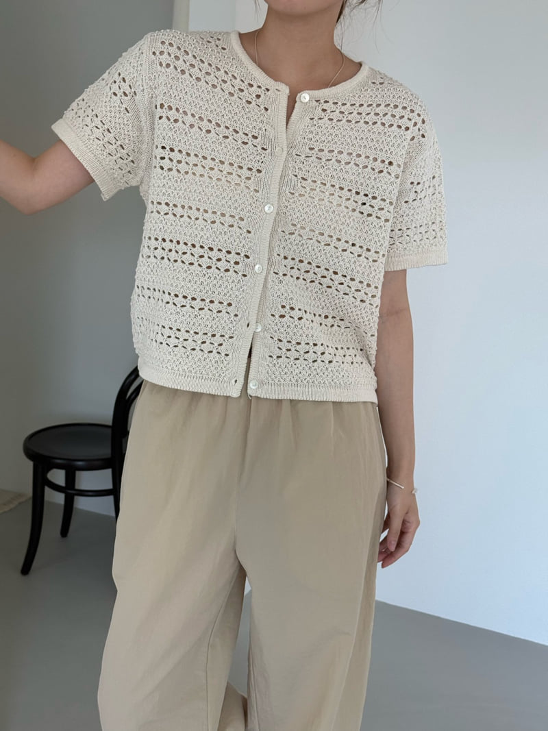 Amygrace - Korean Women Fashion - #momslook - Natural Lacy Cardigan - 7