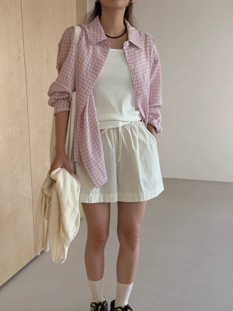 Amygrace - Korean Women Fashion - #momslook - Tassel Check Shirt - 9