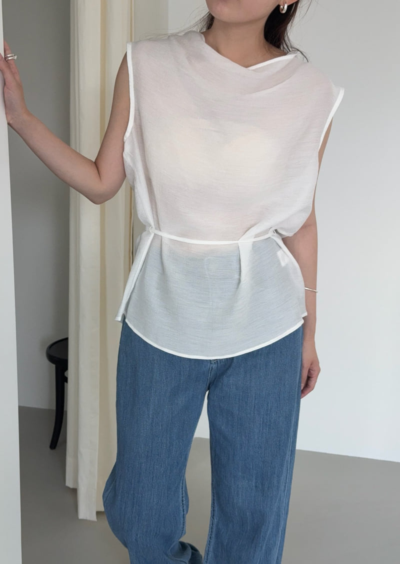 Amygrace - Korean Women Fashion - #momslook - Silk High-neck Sleeveless Blouse - 10