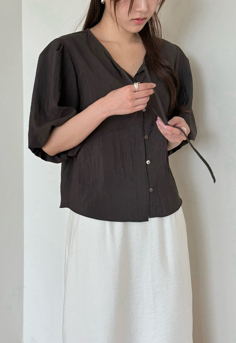 Amygrace - Korean Women Fashion - #pursuepretty - Bell Puff Blouse - 7