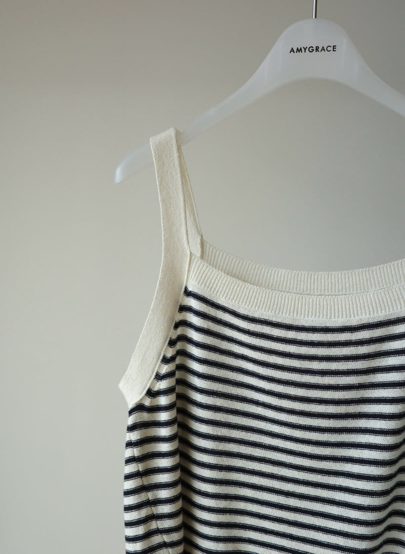 Amygrace - Korean Women Fashion - #pursuepretty - Corso Stripe Knit Sleeveless - 2
