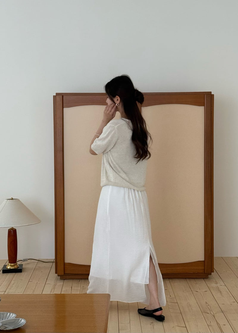 Amygrace - Korean Women Fashion - #restrostyle - Wood Maxi Banding Skirt - 9