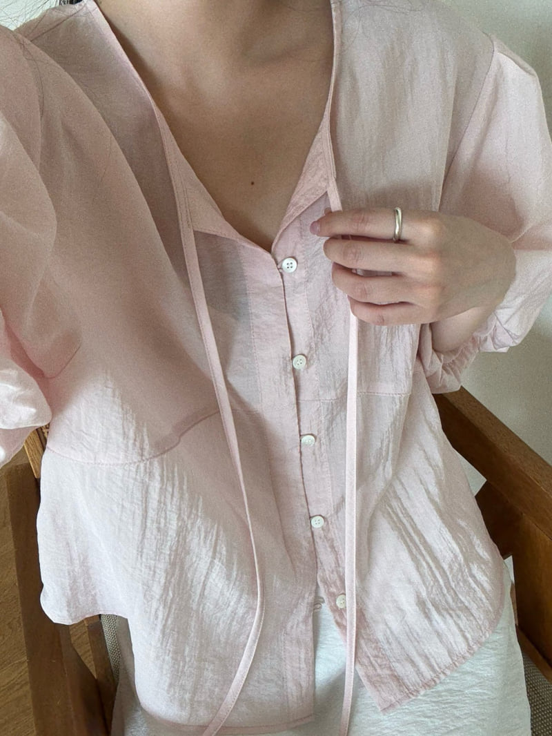 Amygrace - Korean Women Fashion - #restrostyle - Bell Puff Blouse - 8